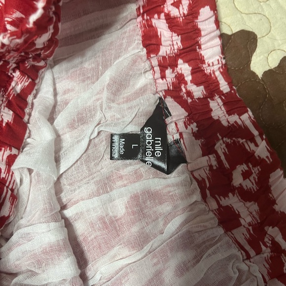 Mlle Gabrielle Red and White A-Line Midi Skirt - Picture 4 of 4